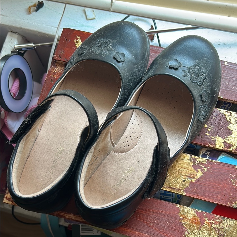 Black Floral Mary Jane Shoes
